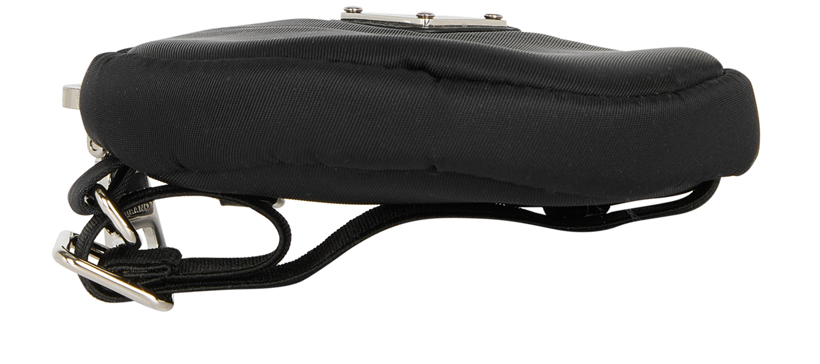 Prada Mini Round Pouch, &pound;350, Accessories, Black, Nylon, Top view